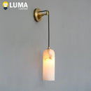 Luxury Spanish Snow Marble Wall Lamp for Living Room, Solid Copper & Alabaster, Indoor Home Decor by Ljojo