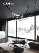 Ljojo Leather Belt Ceiling Chandelier Modern Minimalist Living Room Home Decorative Lights
