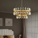 Ljojo Luxury Crystal LED Chandelier: High-end Designer Circular Art Indoor Lighting.