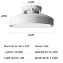 Ljojo Luxury Smart Ceiling Fan Light Remote Control Dimmable LED Chandelier