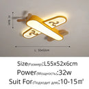Airplane Ceiling Light LED Yellow Blue Wood Children's Room Hanging Light - Ljojo