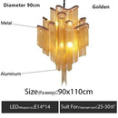 Ljojo Large Luxury Tassel Chain Chandelier Lamp for Living Dining Room Loft Villa Decor