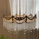 French Style Crystal Glass Strip Living Room Pendant Light by Ljojo