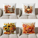 Autumn Maple Leaves Decorative Pillow Cover by Ljojo for Sofa, Bedroom, Car