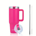 Ljojo 40oz Stainless Vacuum Insulated Coffee Cup with Handle and Straw