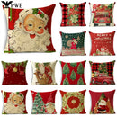 Ljojo Linen Christmas Cushion Cover 45x45cm Home Office Living Room Merry Christmas Gifts