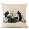 Cute Bulldog Hand-Painted Linen Pillowcase by Ljojo Teddy Collection