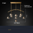 Ljojo Copper Crystal LED Pendant Light - Vintage American Ceiling Lamp for Living Room