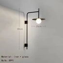 Ljojo Minimalist White Glass Wall Light Fixture Plug-In G9 Bulb for Parlor Bedroom Study