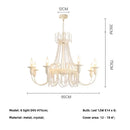 French Romantic White Led Chandelier Bedroom E14 Pendant Light Creamy Luminarias - Ljojo.