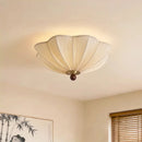 Ljojo Japanese Style Wabi-Sabi Flowers Fabric LED Ceiling Lights Medieval Retro Decor Fixtures