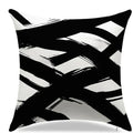 Abstract Black & White Brushstroke Pattern Cushion Cover for Sofa, Bedroom, Car by Ljojo