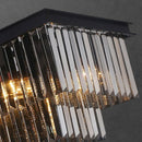 Nordic Luxury K9 Crystal Rectangle Chandelier Smoky Gray Hanging Light - Ljojo