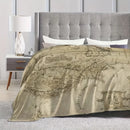 Ljojo Middle Earth Map Fleece Blanket - Lightweight, Soft, All-Season Home Decor