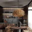 Hand Woven Rattan Pendant Lights | Wabi Sabi Straw Chandelier for Dining Room by Ljojo