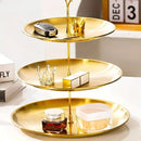 Ljojo 2/3 Layer Stainless Steel Cake Stand Fruit Tray Dessert Rack Gold Silver