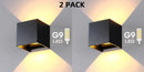 Ljojo LED Wall Lamp: Modern Waterproof Aluminum Outdoor Indoor Light, G9 Bulb.