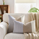 Cream Tan Two Tone Striped Pillow Cover for Home Sofa Couch Living Room by Ljojo