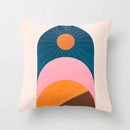 Ljojo Minimal Line Abstract Sun Pattern Plush Pillow Case
