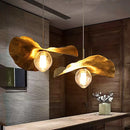 Ljojo Copper Lotus Leaf Chandelier Pendant Lights with Glass for Living Dining Room