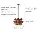 Ljojo Modern Wooden Petals Chandelier Light for Stylish Japanese Restaurant Decor