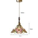 Antique Brass Stained Glass Chandelier Japanese Style Butterfly Lamp by Ljojo