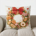 Holiday Sweet Treats Cushion Cover by Ljojo: Festive Christmas Wreath Design for Sofa, Bedroom, Car