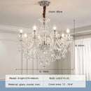 Ljojo European Lustre Crystal Chandelier White Glass Living Room Decor Bedroom Pendant Light