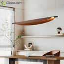 Industrial Walnut LED Pendant Lights for Living Room Decor by Ljojo