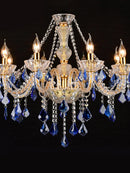 European Blue Atmosphere Villa Hotel Lobby Chandelier Crystal Pendant Lamp by Ljojo