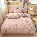 Ljojo Minimalist Cartoon Design Duvet Cover Set in 100% Cotton, 4-Piece Bedding Collection