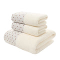 Ljojo 3-Piece Cotton Towel Set: Large Bath, 2 Hand Towels - Soft, Plush & Absorbent
