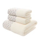 Ljojo 3-Piece Cotton Towel Set: Large Bath, 2 Hand Towels - Soft, Plush & Absorbent