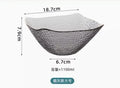 Ljojo 1100ml Glass Fruit Bowl with Gold Border, Square Hat Plate for Desserts