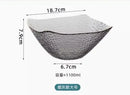 Ljojo 1100ml Glass Fruit Bowl with Gold Border, Square Hat Plate for Desserts