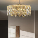 Gold Starry Crystal Chandelier for Villa Attic Bedroom - Ljojo Luxe Hanging Lamp