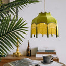 French Green Velvet Dining Room Chandelier Luxe Living Tassel Lamp by Ljojo