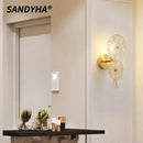 Ljojo Modern Glass Wall Lamps for Bedroom Study - Nordic Simple Lighting Fixture
