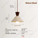 Modern Travertine Wood Pendant Light LED Hanging Chandelier for Dining Room Kitchen Island Bedroom by Ljojo