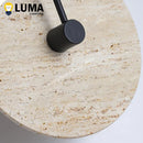 Wabi Sabi Style Yellow Travertine Round LED Wall Sconce Light for Bedroom by Ljojo