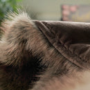 Ljojo Luxury Fox Fur Plaid Blanket for High-End Home Decoration