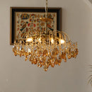 French Romantic K9 Crystal LED Metal Frame Chandelier for Living Room by Ljojo