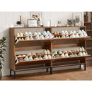 Ljojo™ Farmhouse Shoe Cabinet with Flip Drawers, Slim Shoe Storage Organizer