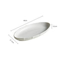 Ljojo Lotus Leaf Oval Plate: Ceramic Fish Steamed Dish for Sushi, Salad, Dessert