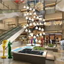 Ljojo Magnolia Chandelier: Luxury Ceramic Duplex Staircase LED Light for Living and Dining Rooms