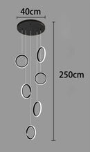 Ljojo LED Ring Pendant Chandelier | Adjustable Hanging Cables | Gold/Black | Home Dining Living Room