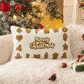 Embroidered Gingerbread Man Boucle Pillow Cover for Ljojo Home Décor