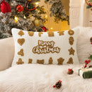 Embroidered Gingerbread Man Boucle Pillow Cover for Ljojo Home Décor