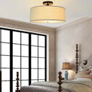 Japanese Wabi Sabi Ceiling Lamp Originality Linen Lampshade for Bedroom Balcony Hallway by Ljojo