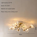 Modern Flower Chandelier Glass Ceiling Light Copper Pendant Lamp for Bedroom Kitchen by Ljojo